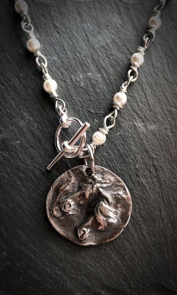 Pharaoh's Horses Small Bas Relief Pendant