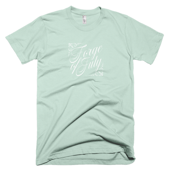 Short Sleeve T-Shirt Forge of July Vino Logo White