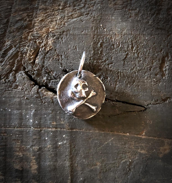Skull and Cross Bas Relief Pendant