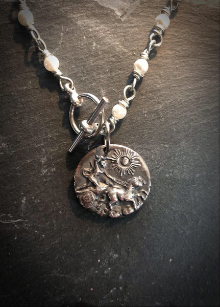 Sun Chariot Bas Relief Pendant